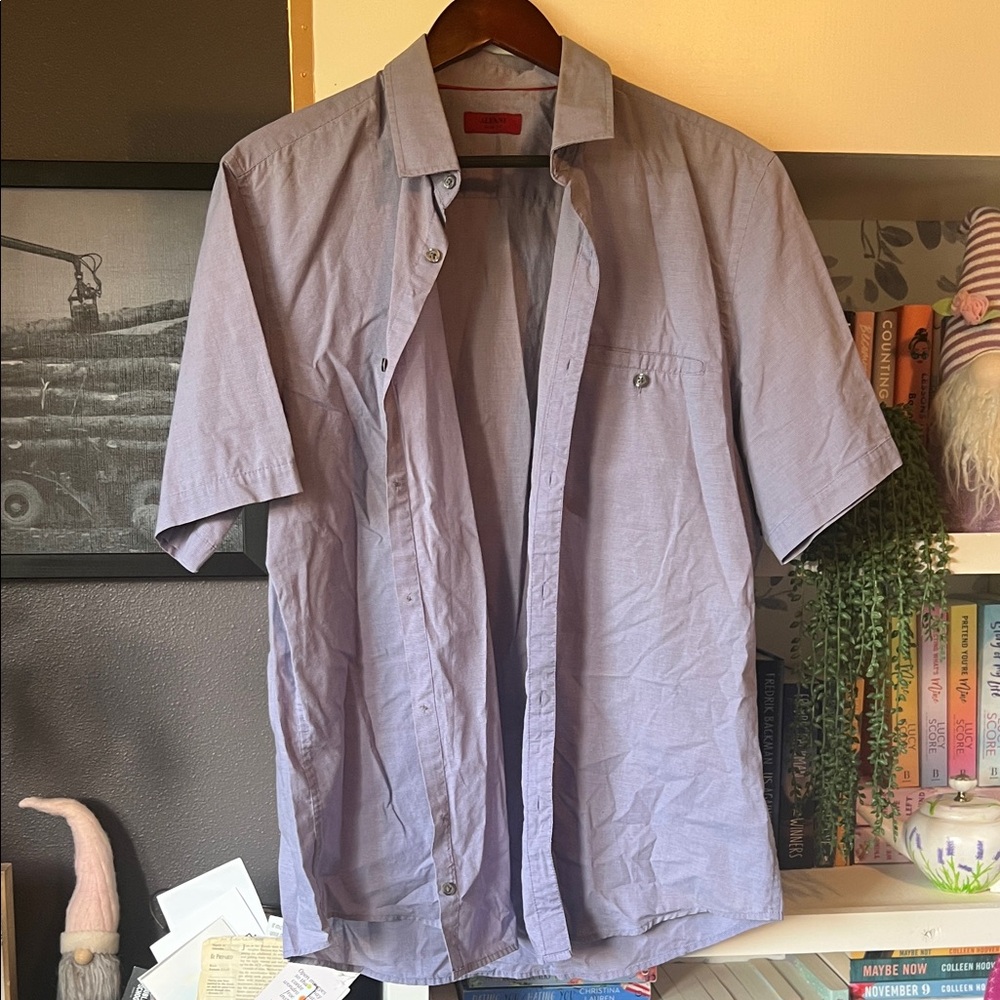 Alfani Men's Casual Button Down Shirt - Light Purple